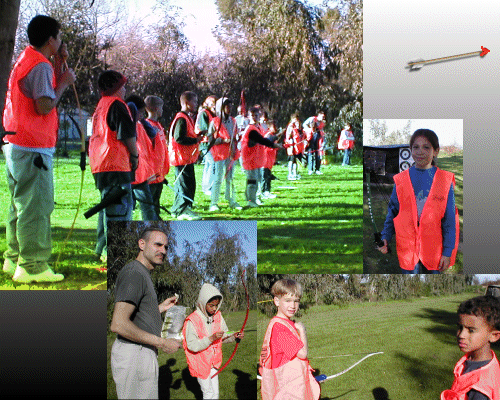 practicing archery at the Yolo Bowmens Archery Range